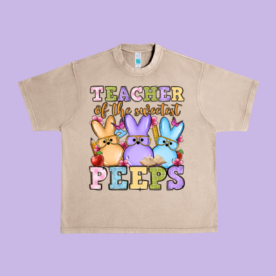 Easter Day Teacher Of The Sweetest Peeps Urban Heavy Tee Designed By Oliviacreatesart