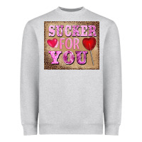 Heather Grey valentine's day sucker for you Heavyweight Sweatshirt - BarkalooDesign