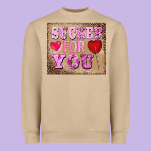 Valentine's Day Sucker For You Heavyweight Sweatshirt Designed By Barkaloodesign