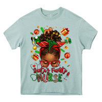 Arona santa's favorite nurse afro messy bun Heavy Core Tee - texasbilliewilder