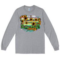 Heather Grey North Dakota State Map Long Sleeve Tee - RanaPortraitStore