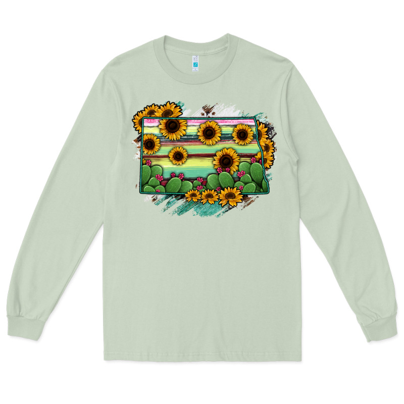 North Dakota State Map Long Sleeve Tee by RanaPortraitStore | Teevron