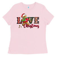 Bubblegum Pink love christmas gingerbread Ladies Tee - CowGirlArtShop