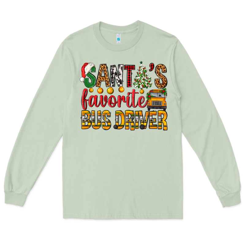 Santa's Favorite Bus Driver Long Sleeve Tee by BundleAndBundleShop | Teevron