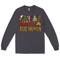 Smoke Santa's Favorite Bus Driver Long Sleeve Tee - BundleAndBundleShop