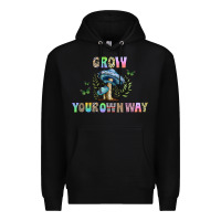 Black grow your own way Premium Hoodie - CowhideDigitalArt