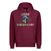 Burgundy grow your own way Premium Hoodie - CowhideDigitalArt