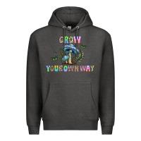 Charcoal Heather grow your own way Premium Hoodie - CowhideDigitalArt