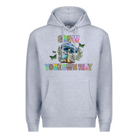 Heather Grey grow your own way Premium Hoodie - CowhideDigitalArt