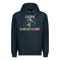 Navy grow your own way Premium Hoodie - CowhideDigitalArt