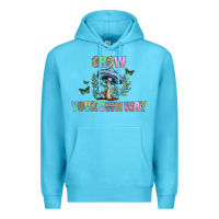 Ocean Blue grow your own way Premium Hoodie - CowhideDigitalArt