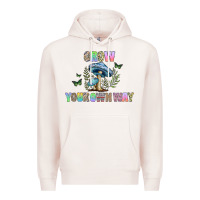 Pale Pink grow your own way Premium Hoodie - CowhideDigitalArt
