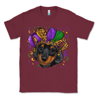 Burgundy mardi gras hat dachshund puppy Classic Tee - RanaPortraitStore