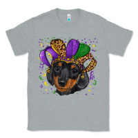 Heather Grey mardi gras hat dachshund puppy Classic Tee - RanaPortraitStore