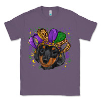 Lavender mardi gras hat dachshund puppy Classic Tee - RanaPortraitStore