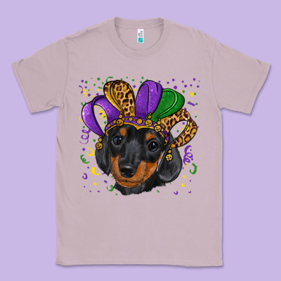 Mardi Gras Hat Dachshund Puppy Classic Tee Designed By Ranaportraitstore