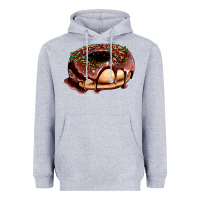Heather Grey chocolate donut with candies Heavyweight Hoodie - AdoDesignShop