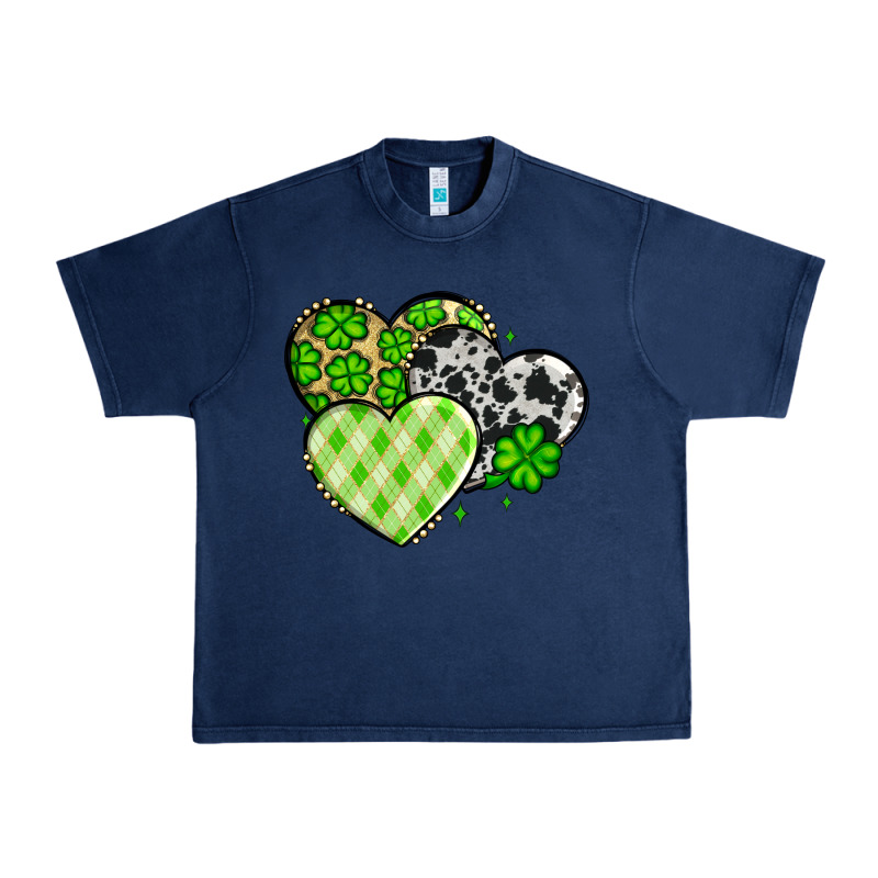 St. Patrick's Day Cowhide Hearts Urban Heavy Tee by OliviaCreatesArt | Teevron