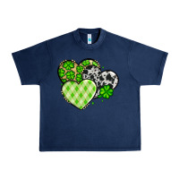 Navy St. Patrick's Day cowhide hearts Urban Heavy Tee - OliviaCreatesArt