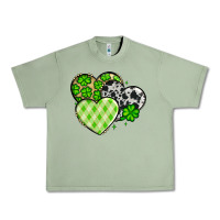 Oil Green St. Patrick's Day cowhide hearts Urban Heavy Tee - OliviaCreatesArt
