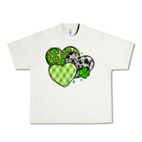 Pistachio St. Patrick's Day cowhide hearts Urban Heavy Tee - OliviaCreatesArt