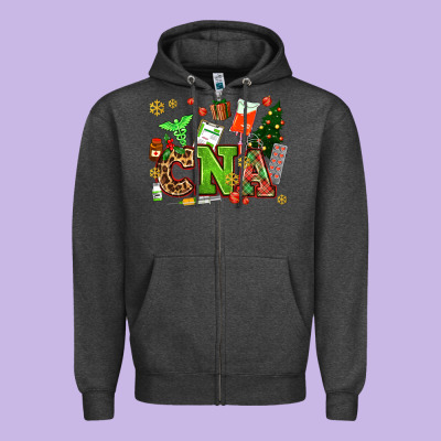 Cna Christmas Zipper Hoodie Designed By Adodesignshop