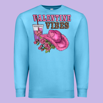Valentines Day Valentine Vıbes Premium Sweatshirt Designed By Adodesignshop