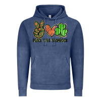 Vintage Denim peace love shamrock Vintage Hoodie - FaDigitalArtStudio