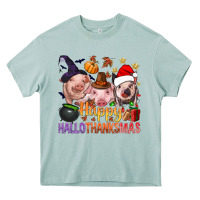 Arona Happy Hallothanksmas Pigs Heavy Core Tee - NancyCooperArtShop