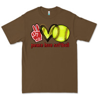 Cacao Peace love Softball Premium Tee - HowdyJamesFarm