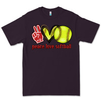 Plum Peace love Softball Premium Tee - HowdyJamesFarm