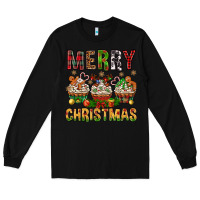 Black merry christmas with cupcake bbs Long Sleeve Tee - BundleAndBundleShop