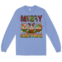Colony Blue merry christmas with cupcake bbs Long Sleeve Tee - BundleAndBundleShop