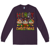 Plum merry christmas with cupcake bbs Long Sleeve Tee - BundleAndBundleShop