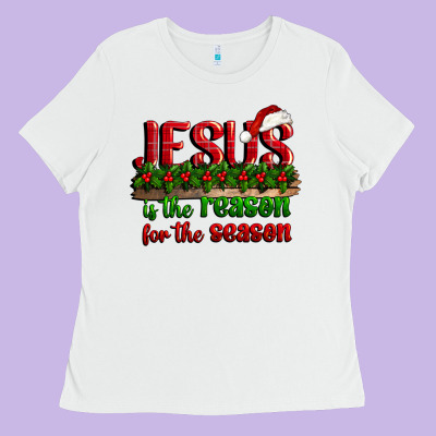 Jesus Is The Reason For The Season Ladies Tee Designed By Cowgirlartshop