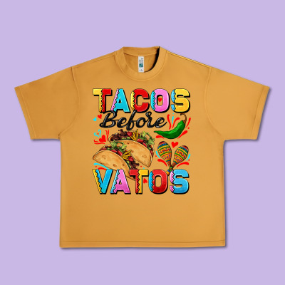 Tacos Before Vatos Valentine's Day Urban Heavy Tee Designed By Fadigitalartstudio