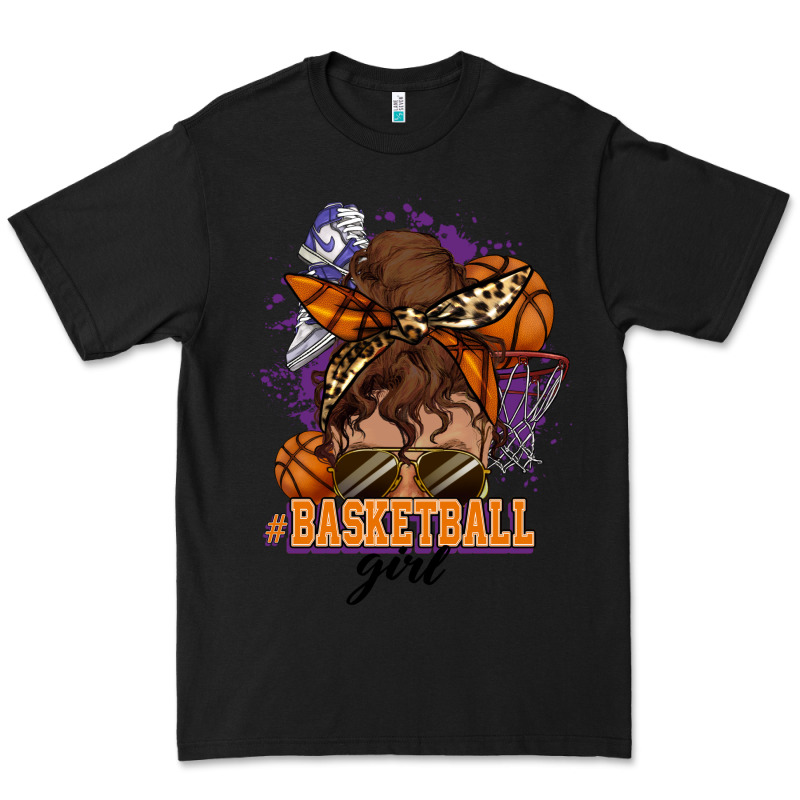 Messy Bun Basketball Girl Premium Tee by HowdyJamesFarm | Teevron