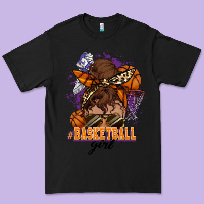Messy Bun Basketball Girl Premium Tee Designed By Howdyjamesfarm
