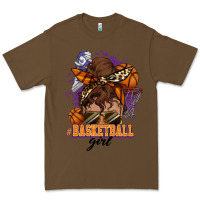 Cacao Messy bun Basketball girl Premium Tee - HowdyJamesFarm
