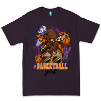 Plum Messy bun Basketball girl Premium Tee - HowdyJamesFarm