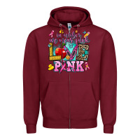In October We Wear Pink Love Pink Zipper Hoodie | Teevron
