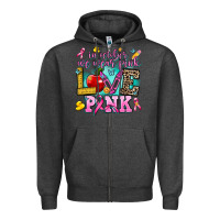 Charcoal Heather in october we wear pink love pink Zipper Hoodie - AdoDesignShop