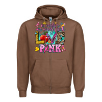 Chestnut in october we wear pink love pink Zipper Hoodie - AdoDesignShop