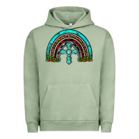 Pigment Oil Green cross christmas rainbow Urban Hoodie - JahusDesignShop