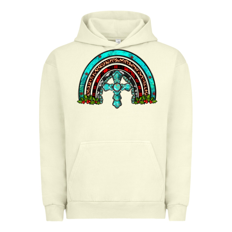 Cross Christmas Rainbow Urban Hoodie by JahusDesignShop | Teevron