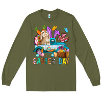 Army Green Easter Day With Truck Long Sleeve Tee - BundleAndBundleShop