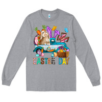 Heather Grey Easter Day With Truck Long Sleeve Tee - BundleAndBundleShop