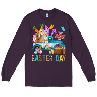Plum Easter Day With Truck Long Sleeve Tee - BundleAndBundleShop