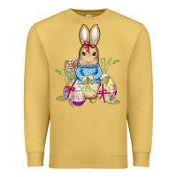 Antique Gold easter bunny and eggs Premium Sweatshirt - AdoDesignShop