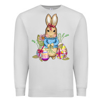 Dove Grey easter bunny and eggs Premium Sweatshirt - AdoDesignShop